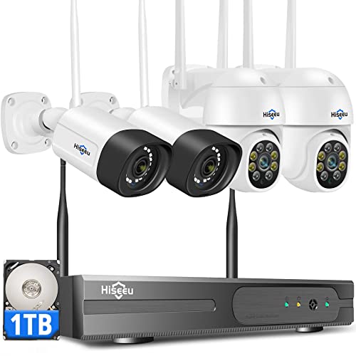 Hiseeu 2K WiFi Security Camera System Outdoor 3MP Dome PTZ Cameras and Bullet Cameras Surveillance Mobile&PC Remote,IP66 Waterproof,Night Vision,7/24/Motion Record,Motion Alert,Two Way Audio | The Storepaperoomates Retail Market - Fast Affordable Shopping