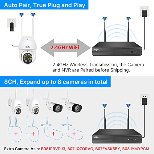 Hiseeu 2K WiFi Security Camera System Outdoor 3MP Dome PTZ Cameras and Bullet Cameras Surveillance Mobile&PC Remote,IP66 Waterproof,Night Vision,7/24/Motion Record,Motion Alert,Two Way Audio | The Storepaperoomates Retail Market - Fast Affordable Shopping