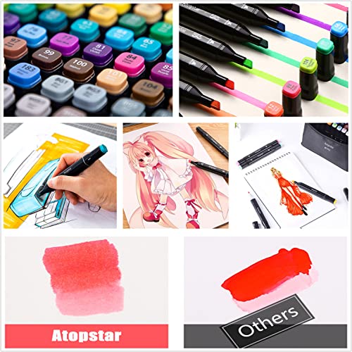 ATOPSTAR 80 Colors Alcohol Markers Artist Drawing Art Markers for Kids Dual Tip Markers for Adult Coloring Painting Supplies Perfect for Kids Boys Girls Students Adult(80 Black Shell) | The Storepaperoomates Retail Market - Fast Affordable Shopping