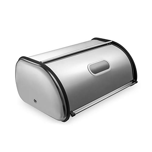 Deppon Bread Box for Kitchen Countertop, Extra Large Capacity Holds More Than 2 Loaves, Matte Stainless Steel Bread Storage Bin Container with Roll up Lid, Fingerprint Proof, 17.5 x 11 x 7.5 Inches | The Storepaperoomates Retail Market - Fast Affordable Shopping