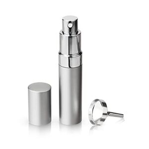 True Martini Atomizer Bar Mister with Refillable Funnel for Vermouth Spray Glass Canister with Stainless Steel Case, 1 Count (Pack of 1), Silver