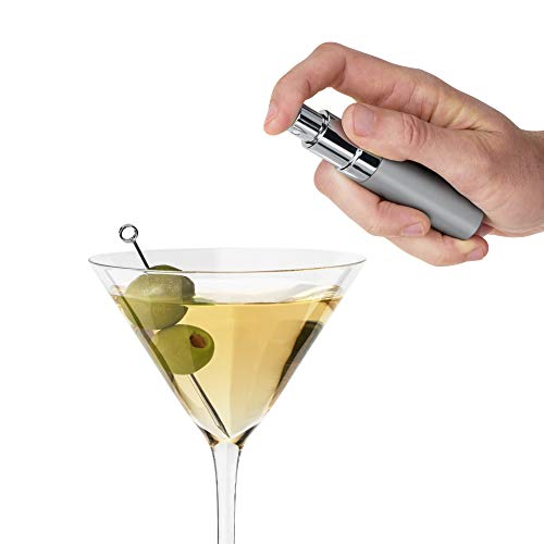 True Martini Atomizer Bar Mister with Refillable Funnel for Vermouth Spray Glass Canister with Stainless Steel Case, 1 Count (Pack of 1), Silver | The Storepaperoomates Retail Market - Fast Affordable Shopping