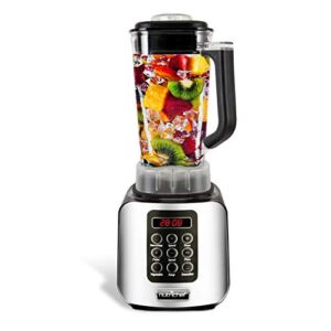 Digital Electric Kitchen Countertop Blender – Professional 1.7 Liter Capacity Home Food Processor Compact Blender for Shakes and Smoothies w/ Pulse Blend, Timer, Adjustable Speed – NutriChef NCBL1700
