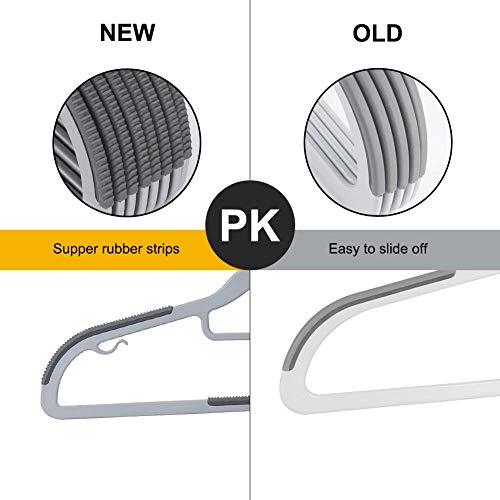 OIKA Hangers Plastic 30pack Space Saving Coat Hanger, Upgraded Rubber Stripe Non-Slip Pants Hangers, 360° Swivel Hook Clothes Hangers, 16.5 Inches, Gray | The Storepaperoomates Retail Market - Fast Affordable Shopping