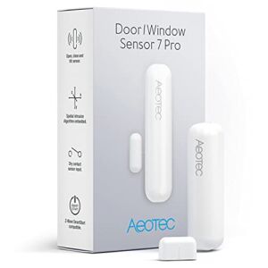 Zwave Door Sensor Window Sensor, Z-Wave Plus Enabled Aeotec 3-1 Door Window Sensor 7 Pro, Zwave Hub Required, Gen 7, White (Door/Window Sensor 7 Pro)
