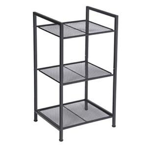 SONGMICS 3-Tier Storage Rack, Customizable Shelf, Extendable Plant Stand, for Bathroom, Living Room, Balcony, Kitchen, Black