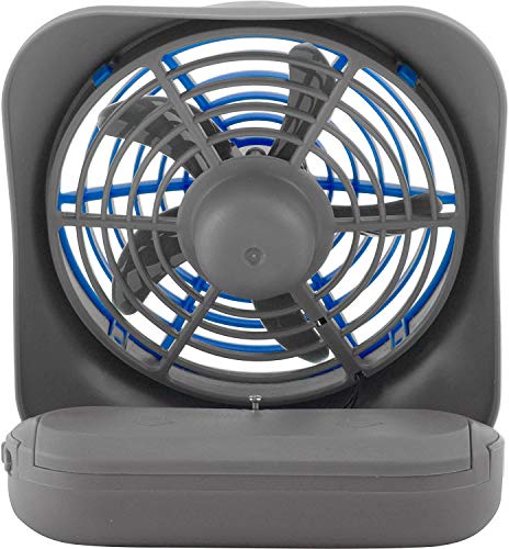 Treva 5-Inch Portable Desktop Battery Powered Volcano Fan, 2 Cooling Speeds with Compact Folding & Tilt Design (Dark Blue) | The Storepaperoomates Retail Market - Fast Affordable Shopping