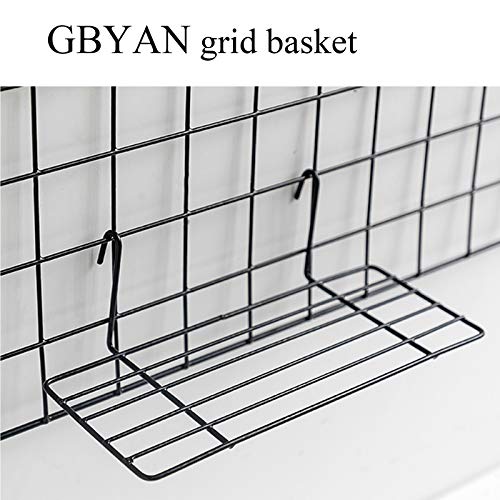 GBYAN Grid Wall Basket Wall Grid Accessories Wire Straight Shelf with Hooks Wall Organizer for Grid Panel Board, 2 Pack | The Storepaperoomates Retail Market - Fast Affordable Shopping