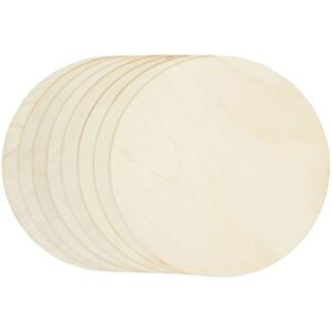 Unfinished Wood Round Circle Cutouts, 12 inch Wooden Discs for Crafts Projects (8 Pack)
