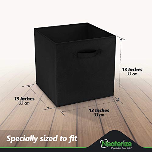 13×13 Large Storage Cubes (Set of 8). Fabric Storage Bins with Dual Handles | Cube Storage Bins for Home and Office | Foldable Cube Baskets For Shelf | Closet Organizers and Storage Box (Black) | The Storepaperoomates Retail Market - Fast Affordable Shopping