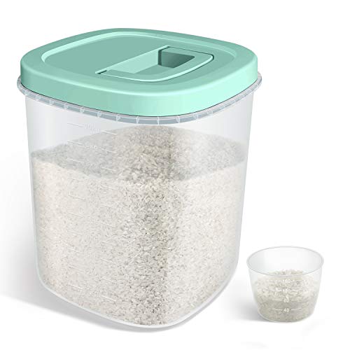 TBMax Airtight Rice Storage Container – 20 Lbs Bulk Food Container Bin with Measuring Cup – Perfect for Rice Flour Cereal Pet Food Storage – Green | The Storepaperoomates Retail Market - Fast Affordable Shopping