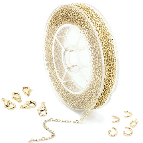 33 Feet Dainty Gold Plated Solid Brass Cable Chain Link Bulk for Jewelry Making (2mm) | The Storepaperoomates Retail Market - Fast Affordable Shopping