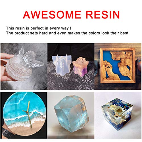 Epoxy Resin Clear Crystal Coating Kit 40oz – 2 Part Casting Resin for Art, Craft, Jewelry Making, River Tables, Bonus Gloves, Measuring Cup, Wooden Sticks, Dropper, Gold Foil Flakes and Tweezers | The Storepaperoomates Retail Market - Fast Affordable Shopping
