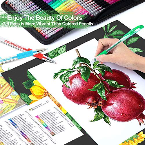 Glitter Gel Pens, Glitter Pen with Case for Adults Coloring Books, 160 Pack Artist Colored Gel Markers with 40% More Ink for Drawing Scraobooking Writing Doodling | The Storepaperoomates Retail Market - Fast Affordable Shopping