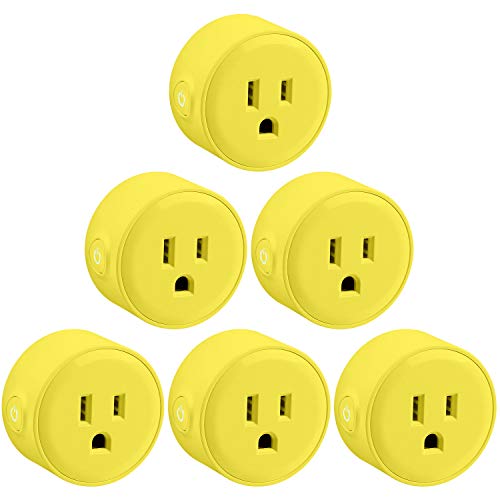 LITEdge Smart Plug Work with Alexa, Mini Smart Outlet Wifi Plug Google Home Assistant Voice Control, No Hub Required, Only Supports 2.4GHz Network, Timer Function, ETL Listed, Yellow Finish, Pack of 6 | The Storepaperoomates Retail Market - Fast Affordable Shopping