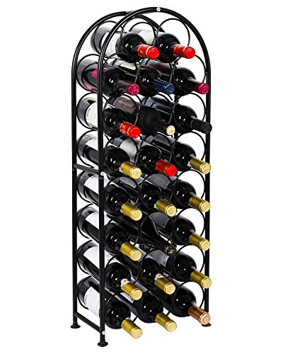 PAG 23 Bottles Arched Freestanding Floor Metal Wine Rack Wine Bottle Holders Stands, Black | The Storepaperoomates Retail Market - Fast Affordable Shopping