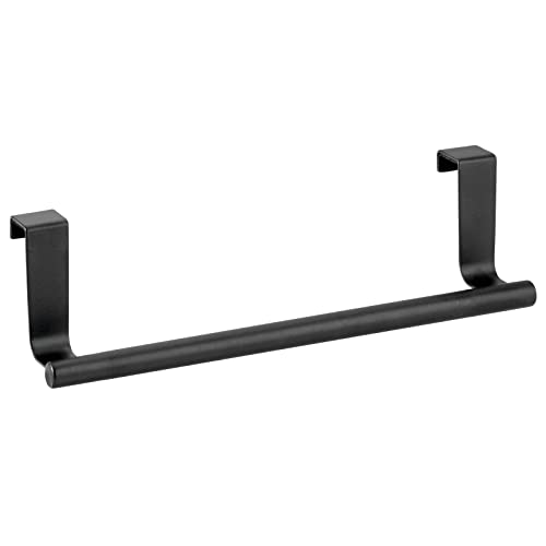 mDesign Metal Over Kitchen Cabinet Door Towel Bar Holder for Hand, Dish, and Tea Towel Rack – Over the Door Towel Bar – Hang Inside or Outside Doors – Kitchen Organizer – Omni Collection – Matte Black | The Storepaperoomates Retail Market - Fast Affordable Shopping