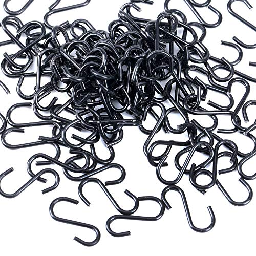 Senkary 100 Pieces 0.55 Inch Length Mini S Hooks Extra Small S Hooks Metal S-Shaped Hooks for Crafts, Jewelry and Hanging (Black) | The Storepaperoomates Retail Market - Fast Affordable Shopping