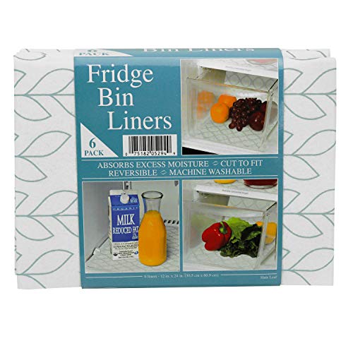 Envision Home Fridge Bin & Shelf Liners, 12 Inch x 24 Inch, Slate Leaf Print, 6 Pack | The Storepaperoomates Retail Market - Fast Affordable Shopping
