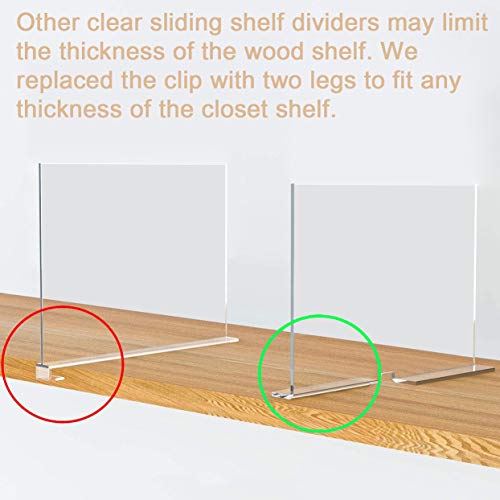 Acrylic Shelf Dividers 8 Pack, Closet Shelf Organizer Divider and Separator for Home Storage Organization, Closet Shelf Divider for Kitchen Cabinets Bedroom Office Shelving, 11.8×10 inch, Anti Slip | The Storepaperoomates Retail Market - Fast Affordable Shopping