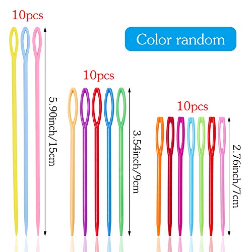30 PCS Large Eye Plastic Needles, 2.7Inch/3.5Inch/5.9Inch Plastic Weaving Needles, Yarn Needles, Learning Needles, Safety Plastic Lacing Needles for Kids & Sewing Handmade Crafts | The Storepaperoomates Retail Market - Fast Affordable Shopping