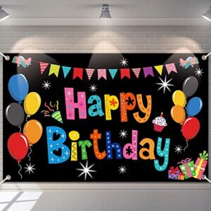 Colorful Happy Birthday Party Decorations for Kids Rainbow Birthday Banner Backdrop Large Happy Birthday Yard Sign Backgroud It’s My Birthday Party Indoor Outdoor Decorations Supplies