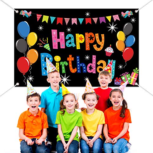 Colorful Happy Birthday Party Decorations for Kids Rainbow Birthday Banner Backdrop Large Happy Birthday Yard Sign Backgroud It’s My Birthday Party Indoor Outdoor Decorations Supplies | The Storepaperoomates Retail Market - Fast Affordable Shopping
