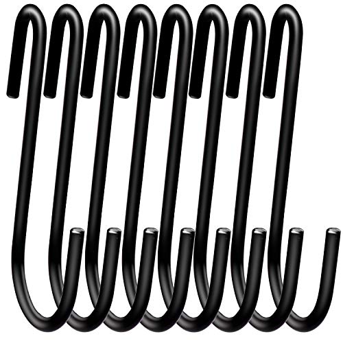 18 Pack ESFUN 4 inch Heavy Duty S Hooks Black Pan Pot Holder Rack Hooks S Shaped Hooks Hangers for Oval Ceiling Pot Rack Hanging Kitchenware Spoons Pans Pots Utensils Clothes Bags Towels Plants | The Storepaperoomates Retail Market - Fast Affordable Shopping