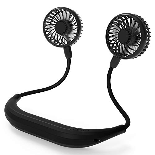 Neck Fan, 5200mAh Battery Powered Neckband Fan With 4 Speeds, Natural Wind Mode, 360° Adjustable, Hands-Free Portable Personal Fan for Sports, Home, Office, Trave (Black) | The Storepaperoomates Retail Market - Fast Affordable Shopping
