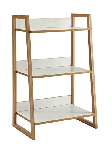 Convenience Concepts Oslo Sundance 3 Tier Shelf, White / Bamboo | The Storepaperoomates Retail Market - Fast Affordable Shopping