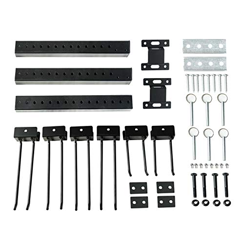 AIMEZO Tool Storage Rack, 6 Piece Garage Organizer,Wall-Mounted Tools Holder, Wall Mount Tool Organizer for Home & Garage Garden Storage with 6 Hooks (Black) | The Storepaperoomates Retail Market - Fast Affordable Shopping