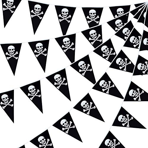 Pirate Banner Pennant Pirate Theme Party Triangle Flags Decorations Skull Banner for Pirate Party Celebration Supplies | The Storepaperoomates Retail Market - Fast Affordable Shopping