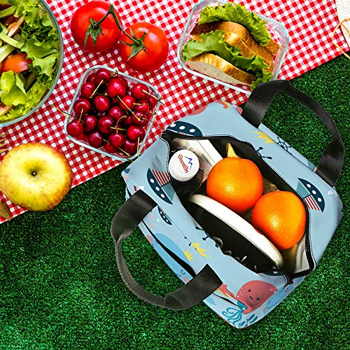 Lunch Bag for Kids, Cute Insulated Kids Lunch Box Container Reusable Cooler Lunch Tote Bag for Children Girls and Boys, School Picnic Travel Outdoors(Sky Blue with Whale) | The Storepaperoomates Retail Market - Fast Affordable Shopping