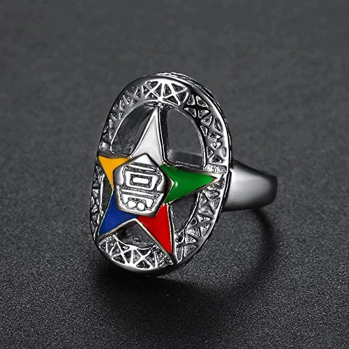 Nattaphol Silver Order of The Eastern Star Rings for Women Ladies Party Band Ring Masonic Jewelry for Women OES Rings (9) | The Storepaperoomates Retail Market - Fast Affordable Shopping