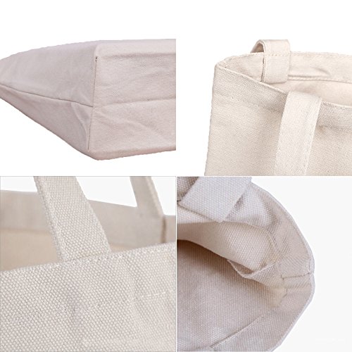 Canvas Bags Heavy Natural Canvas Tote Bags with Bottom Gusset Reusable Grocery Bags Canvas Shopping Bags with Long Handles (15.7″x13.7″x4″, 1 pack), 12 oz Canvas | The Storepaperoomates Retail Market - Fast Affordable Shopping
