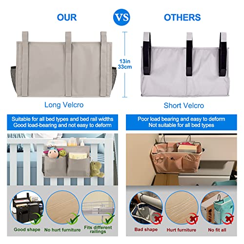 Surblue Bedside Caddy Hanging Bed Organizer Storage Bag Pocket for Bunk and Hospital Beds, College Dorm Rooms Baby Bed Rails,Camp (8 Pockets),Gray | The Storepaperoomates Retail Market - Fast Affordable Shopping