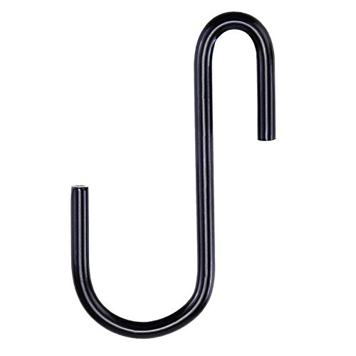 Rivexy 10 Small S Hook Pack – Black Coated, S Hooks for Hanging on Heavy Duty Shelving, Garage, Grid Wall, Storage Racks, Bakers Racks & Black Hanging Hooks for Hanging Pot & Pans on Shelf with Hooks | The Storepaperoomates Retail Market - Fast Affordable Shopping