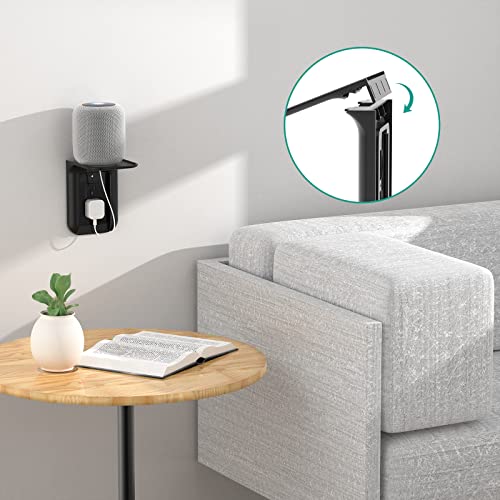 WALI Outlet Shelf Wall Holder, Standard Vertical Duplex Decorative Outlet Space Saving for Smart Home Speakers Anything up to 10lbs, Easy Install with in a Minute (OLS002-B), 2 Pack, Black | The Storepaperoomates Retail Market - Fast Affordable Shopping