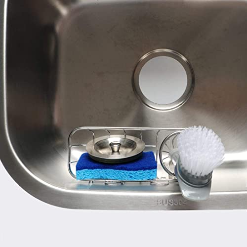 HULISEN Sponge Holder + Dish Brush Holder, 3-in-1 Kitchen Sink Caddy, 18/8 Stainless Steel Rust Proof Water Proof, Adhesive Installation No Drilling 【Not Including Sponge and Brush】 | The Storepaperoomates Retail Market - Fast Affordable Shopping