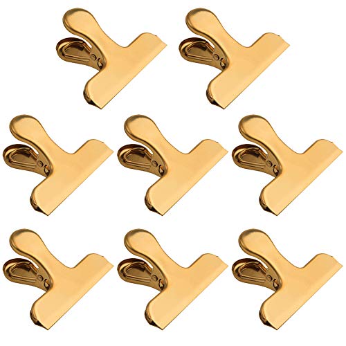 Chip Bag Clips,8 Pack Large Golden Stainless Steel Air Tight Bag Clip Perfect for Kitchen &Office (8 pack) | The Storepaperoomates Retail Market - Fast Affordable Shopping