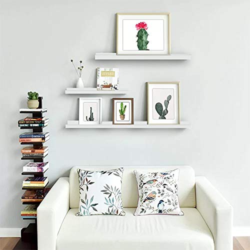 NBWOOD Viva Set of 2 Photo Ledge Picture Display Floating Wall Shelf, White(24-inch 36-inch) | The Storepaperoomates Retail Market - Fast Affordable Shopping