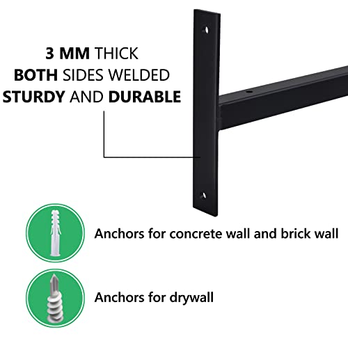 6 Pcs Heavy Duty Shelf Brackets 12 Inch Wall Mounted Industrial Metal Shelving Supports with Lip | The Storepaperoomates Retail Market - Fast Affordable Shopping