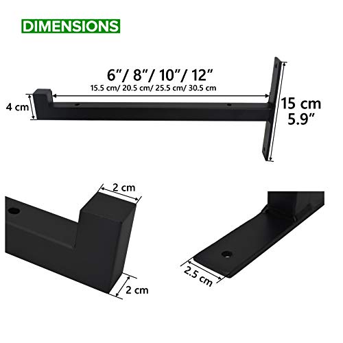 6 Pcs Heavy Duty Shelf Brackets 12 Inch Wall Mounted Industrial Metal Shelving Supports with Lip | The Storepaperoomates Retail Market - Fast Affordable Shopping