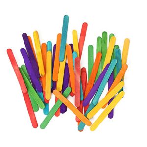 200 Pcs Colored Wooden Craft Sticks Wooden Popsicle Colored Craft Sticks 4.5 inch Length Treat Sticks Ice Pop Sticks for DIY Crafts，Home Art Projects, Classroom Art Supplies