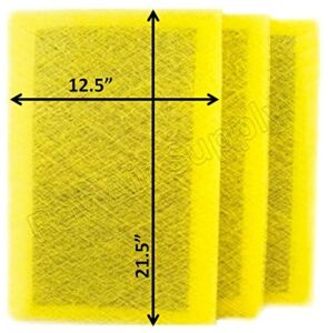 RAYAIR SUPPLY 14×24 MicroPower Guard Air Cleaner Replacement Filter Pads (3 Pack) Yellow