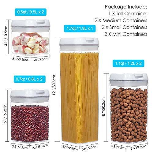 Airtight Food Storage Containers, Vtopmart 7 Pieces BPA Free Plastic Cereal Containers with Easy Lock Lids, for Kitchen Pantry Organization and Storage, Include 24 Labels | The Storepaperoomates Retail Market - Fast Affordable Shopping