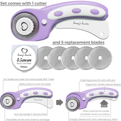 Rotary Cutter Set pink – Quilting Kit incl. 45mm Fabric Cutter, 5 Replacement Blades, A3 Cutting Mat, Acrylic Ruler and Craft Clips – Ideal for Crafting, Sewing, Patchworking, Crochet & Knitting | The Storepaperoomates Retail Market - Fast Affordable Shopping