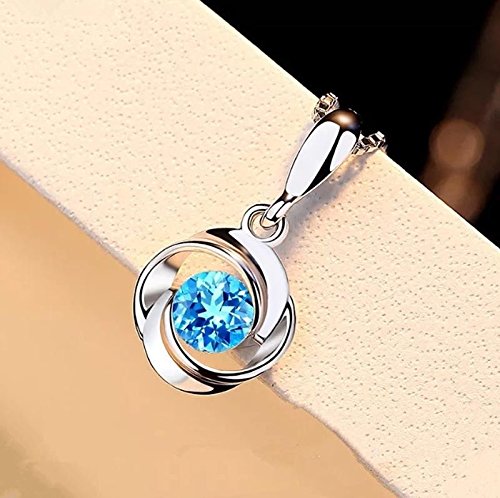 wassana Precious Aquamarine Gemstone 925 Silver Necklace Pendant Women Jewelry | The Storepaperoomates Retail Market - Fast Affordable Shopping