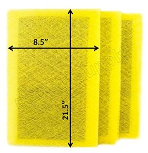RAYAIR SUPPLY 10×24 MicroPower Guard Air Cleaner Replacement Filter Pads (3 Pack) Yellow