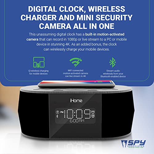 Digital Clock Qi Wireless Charging Video – Indoor Secret Camera, Mini Spy Cameras for Home SecurityCamera, Nanny Cam – Covert Hidden Camera – Monitor Everything with Our Secret Indoor Security Camera | The Storepaperoomates Retail Market - Fast Affordable Shopping